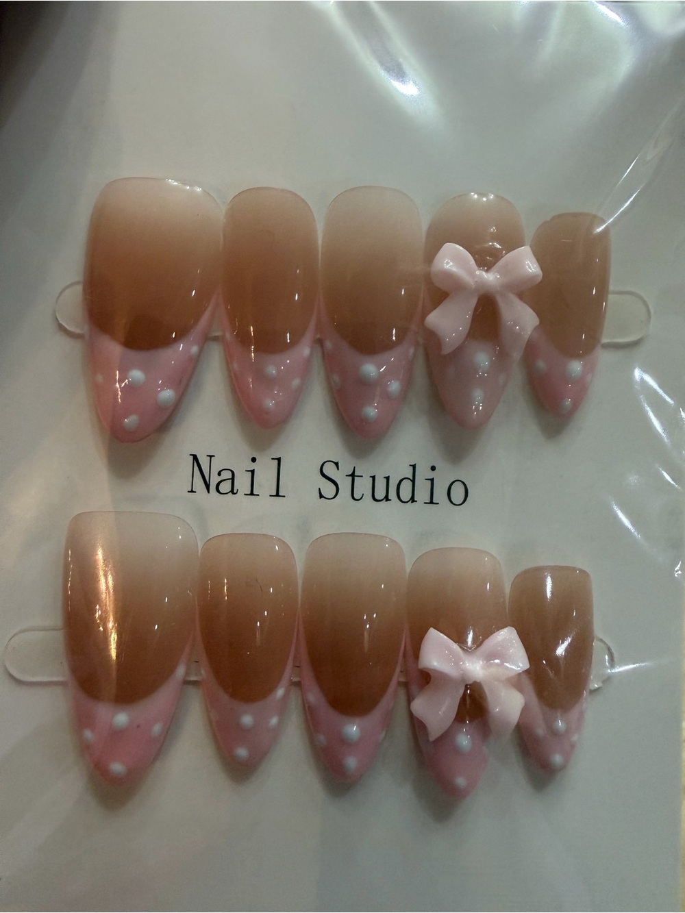 Pink Bow Kids Press-On Nail Set